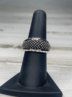Michael Dawkins Sterling Silver Starry Night Hammered Statement Ring